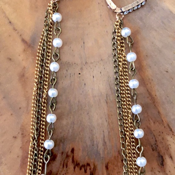 Bohemian Crystal + Pearl Tassel Earrings - Picture 6 of 8